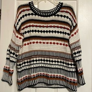 Black and cream striped knit sweater size S.